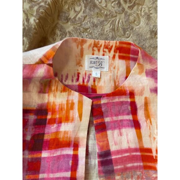 Vintage y2k linen pink one button top size small - Picture 6 of 7